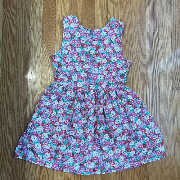 Vintage 100% Rayon Button Down Floral Girls Dress 10 - Picture 5 of 5